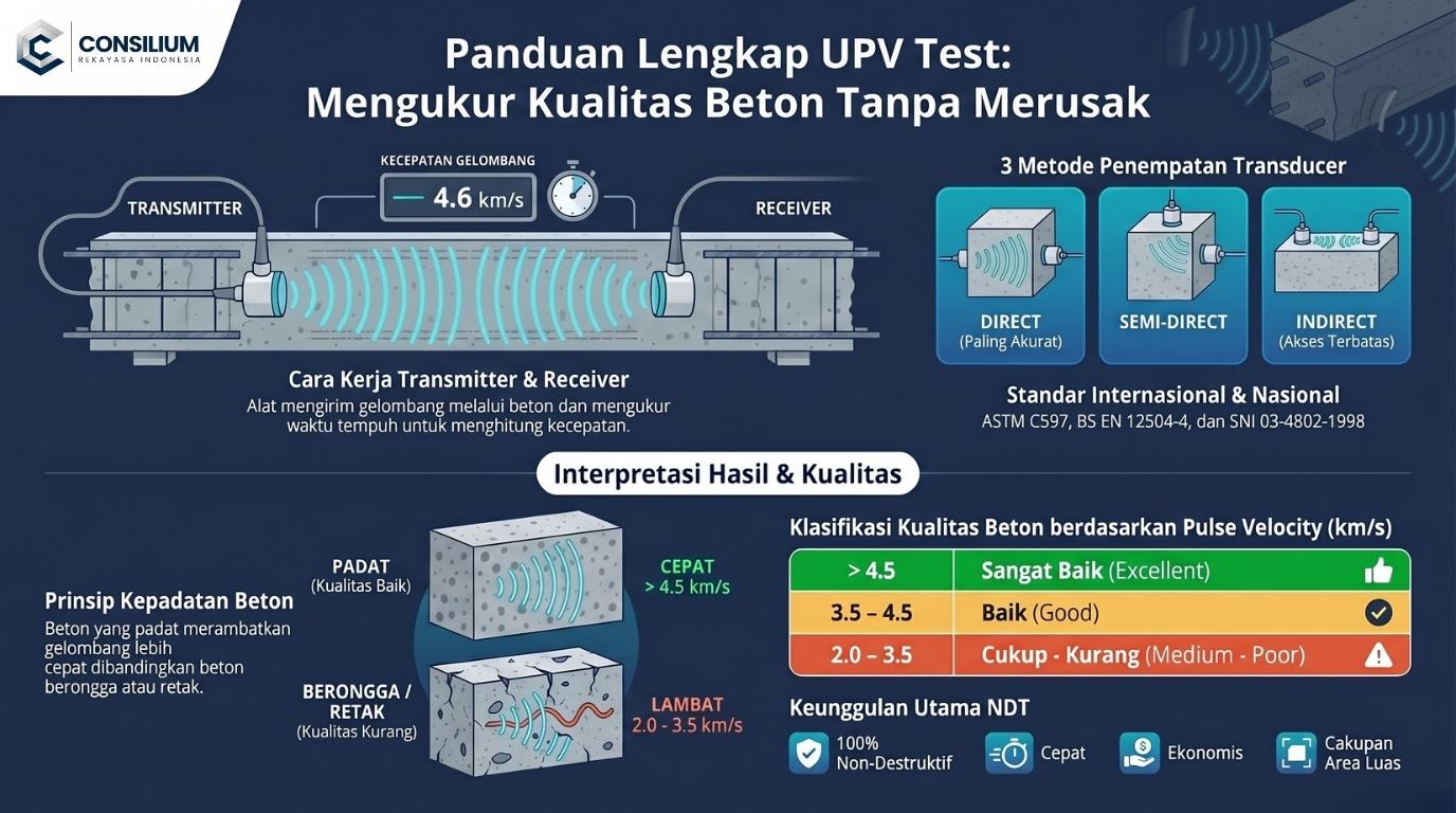 Panduan Lengkap UPV Test Beton: Prosedur, Standar & Interpretasi Hasil